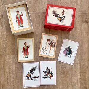Vintage 48 PCs Hallmark Norman Rockwell‎ Christmas Holiday Greeting Cards NIB